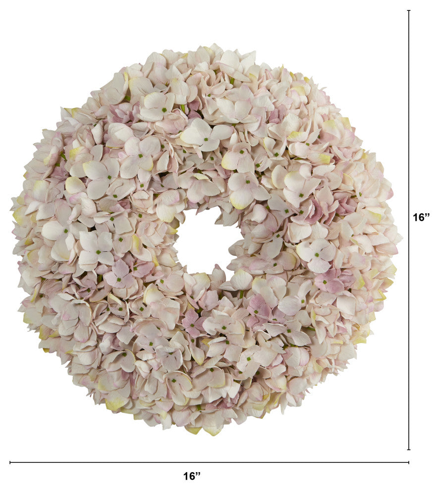 16in. Hydrangea Artificial Wreath
