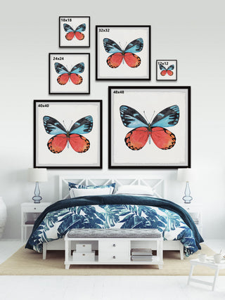 "Symmetrical Wings" Framed Painting Print, 18x18