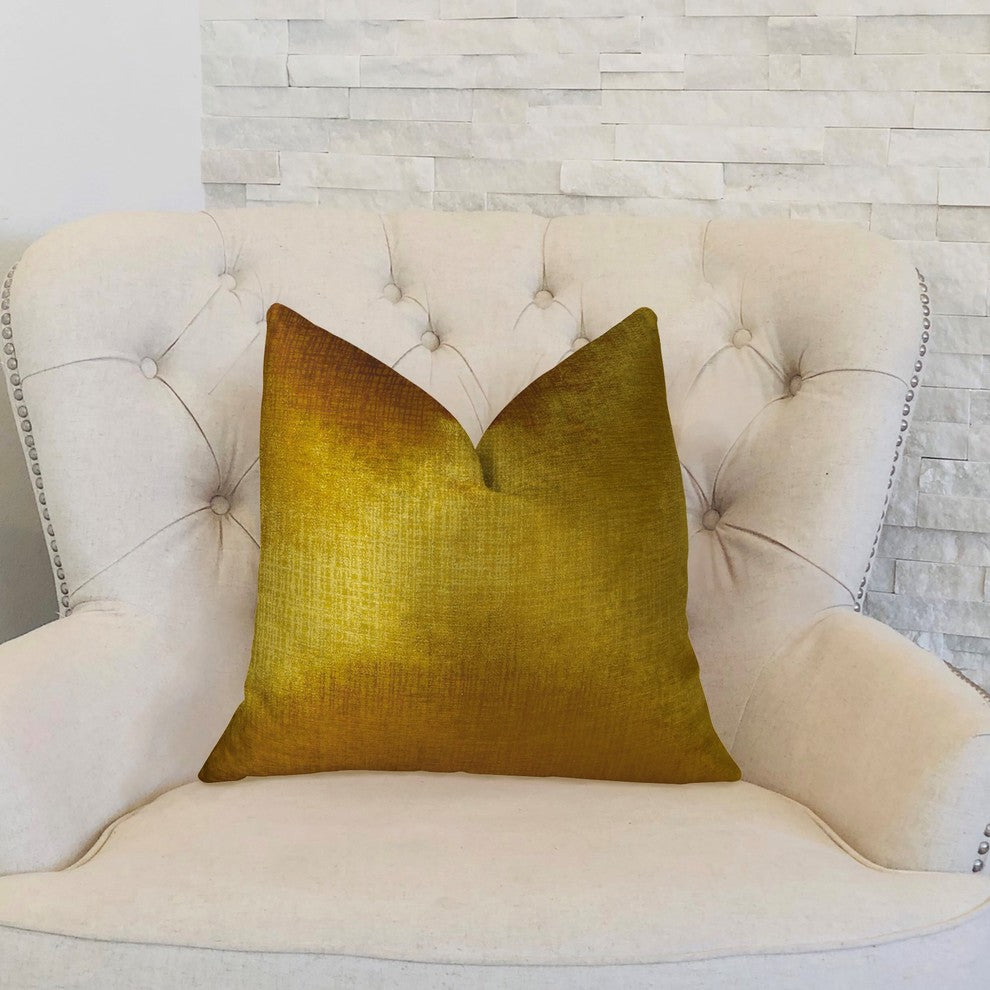 Golden Bijou Gold Handmade Luxury Pillow, 26"x26"