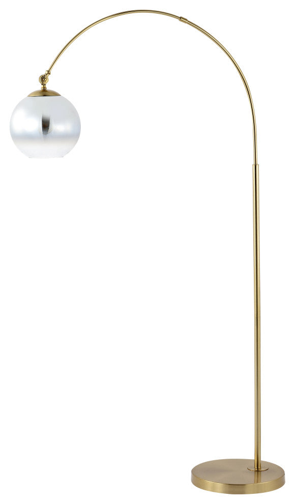 Nora 71" Coastal Vintage Iron LED Floor Lamp, Gold