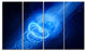 New Plasma Weapon in Space, Large Abstract Canvas Wall Art, 48"x28", 4 Panels