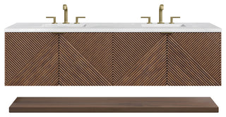 Marcello 72" Double Vanity, Chestnut, Arctic Fall