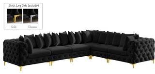 Tremblay Modular Sectional, Black, L-Shaped, 6-Piece: Armless (3), Corner (3)