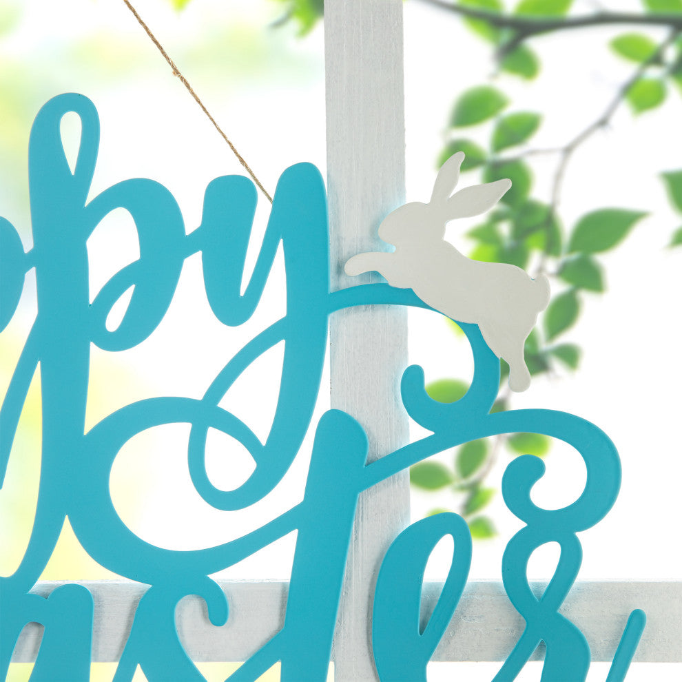 18"L Easter Metal " Happy Easter" Door Hanger