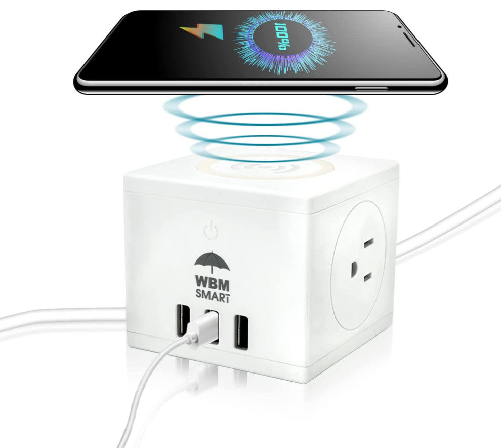 WBM Smart 3, 1 Wireless Charging Cube Power Strip