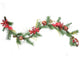 Grapevine and Pine, Red Ball Ornaments Artificial Christmas Garland, Unlit
