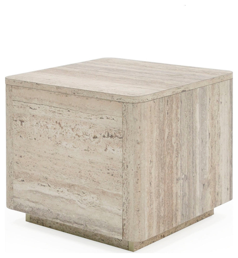 Nova Domus Roma Modern Travertine Square End Table