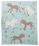 Cotton Knit Baby Blanket With Donkey Prints, Multicolor