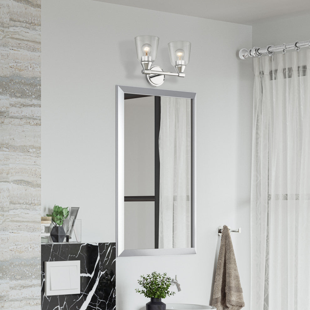 Catania 2-Light Polished Chrome Vanity Sconce