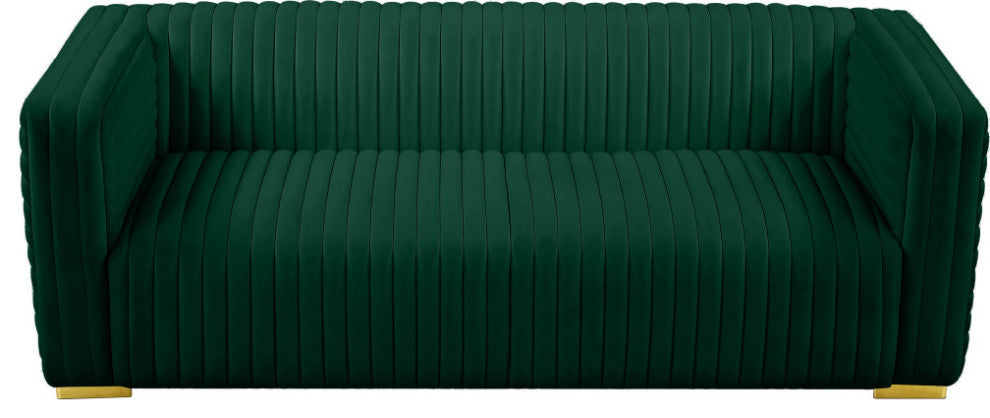 Ravish Velvet Upholstered Chair, Green, Sofa