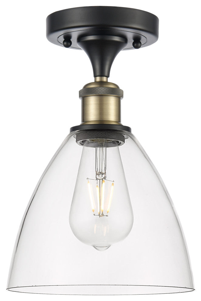 Innovations 516-1C-BAB-GBD-752-LED 1 Light Semi-Flush Mount, Black Antique Brass