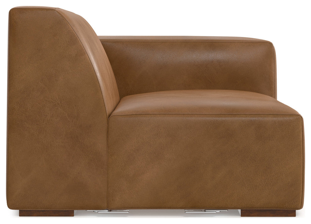 Rex Right-Arm Sofa Module in Genuine Leather