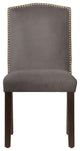 Powell Nail Button Camel Back Dining Chair, Regal, Gray