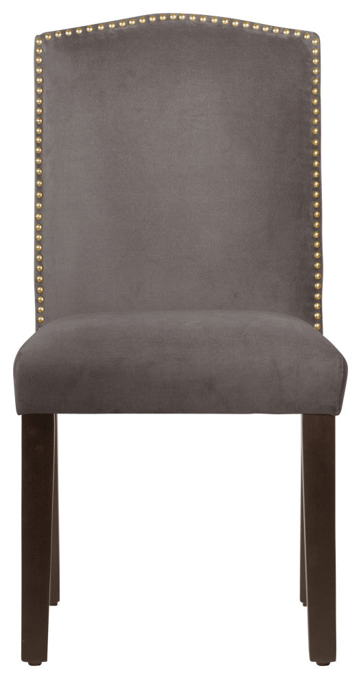 Powell Nail Button Camel Back Dining Chair, Regal, Gray