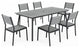 7-Piece Gray Outdoor Patio Set Dining Chairs Table With Umbrella Hole, Dc037