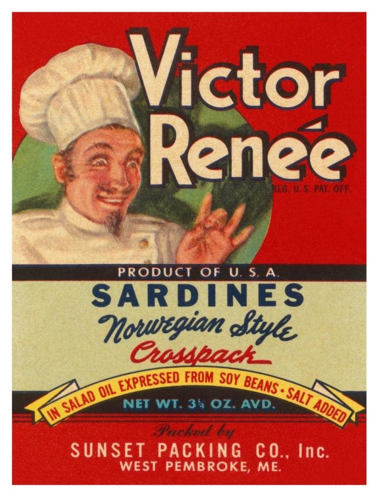 "Victor Renee Sardines" Digital Paper Print by Retrolabel, 35"x46"