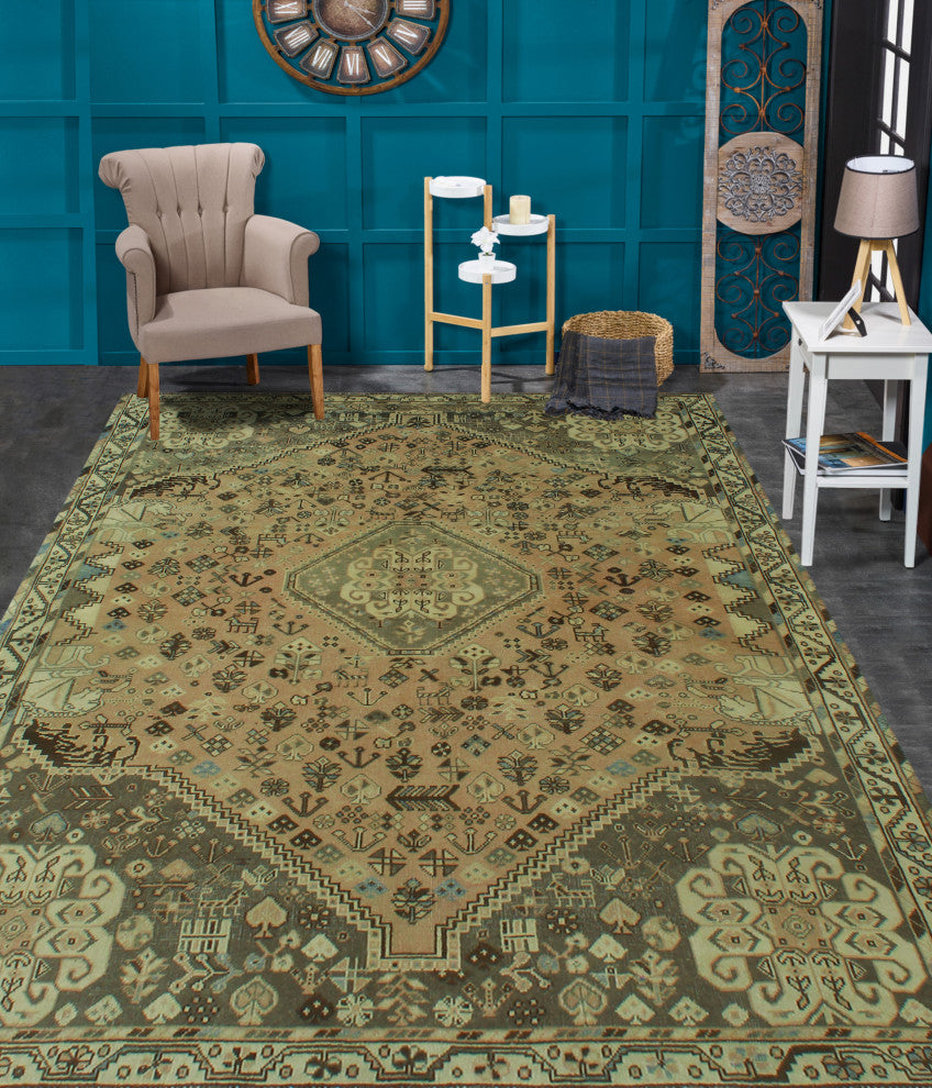 Fine Vintage Distressed Enyd Beige Rug