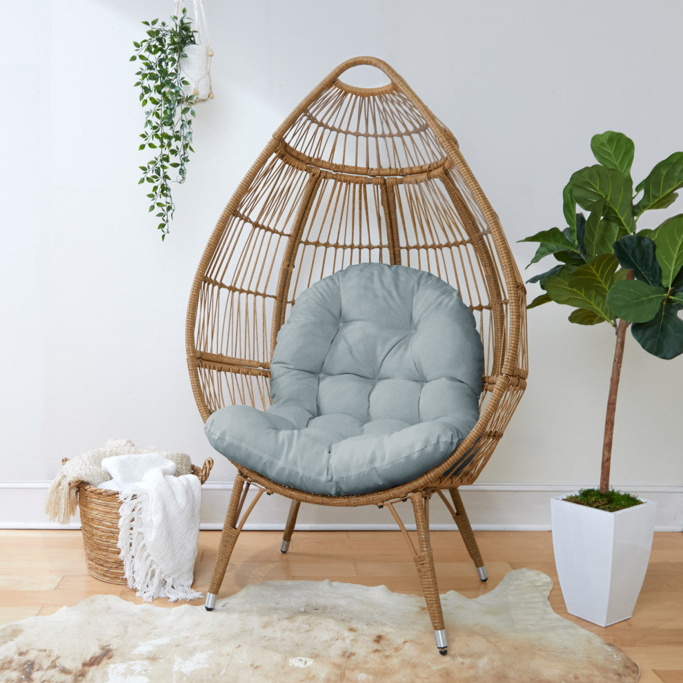 Noble Gray Indoor Silver Egg Chair Cushion