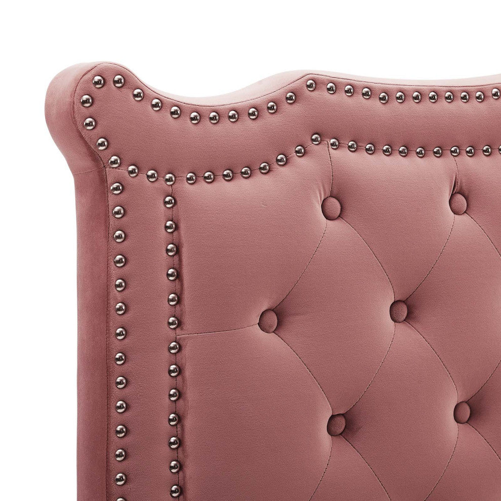 Louisa Tufted Performance Velvet King/California King Headboard, Dusty Rose