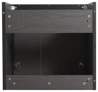 Oakville Wall Mount Bathroom Vanity, Black Coal Oak, 24", Black Hardware