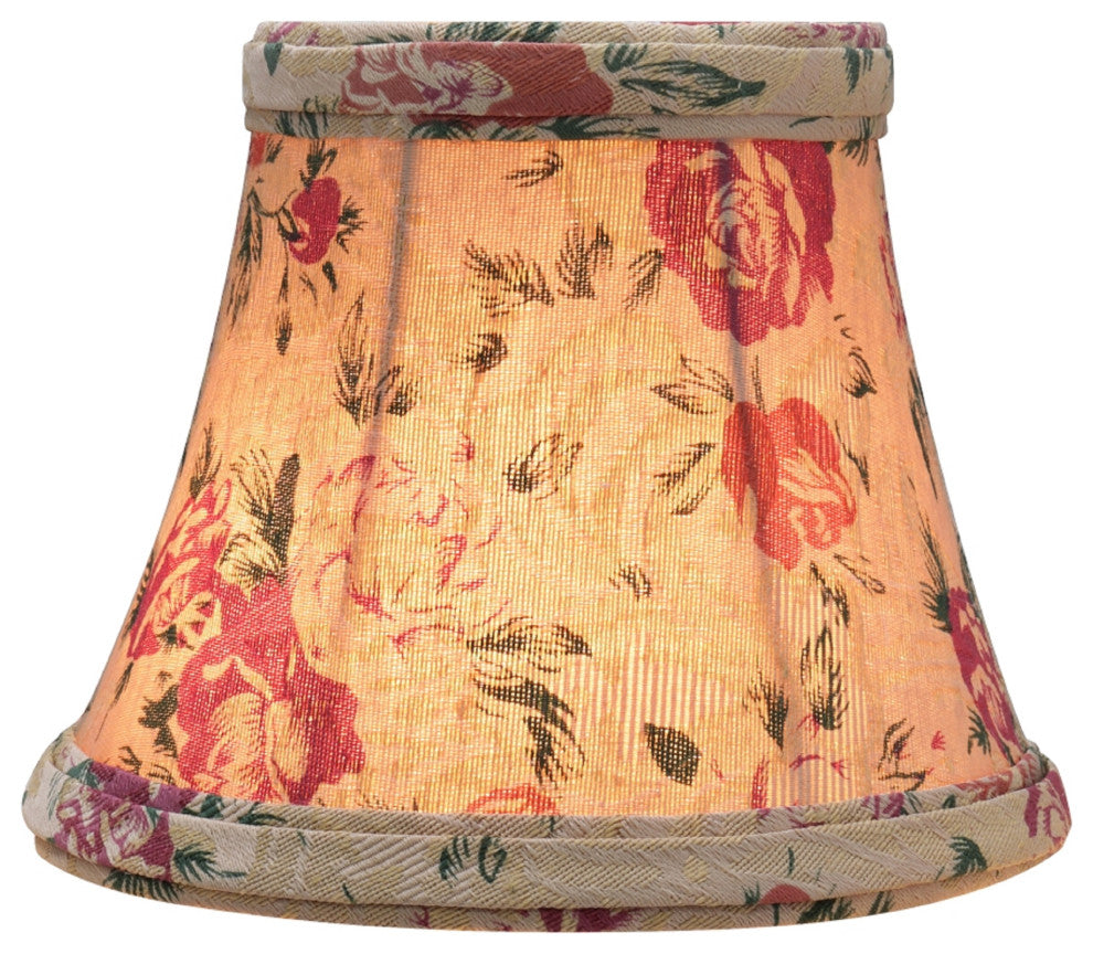 30005-6 Small Bell  Chandelier Clip On Lamp Shade Floral Print 3"x5"x4"
