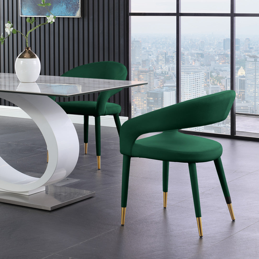 Destiny Dining Chair, Green, Velvet