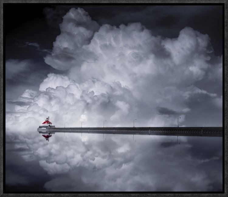 "Cloud Desending" Framed Canvas Giclee by Like He, 17x15"