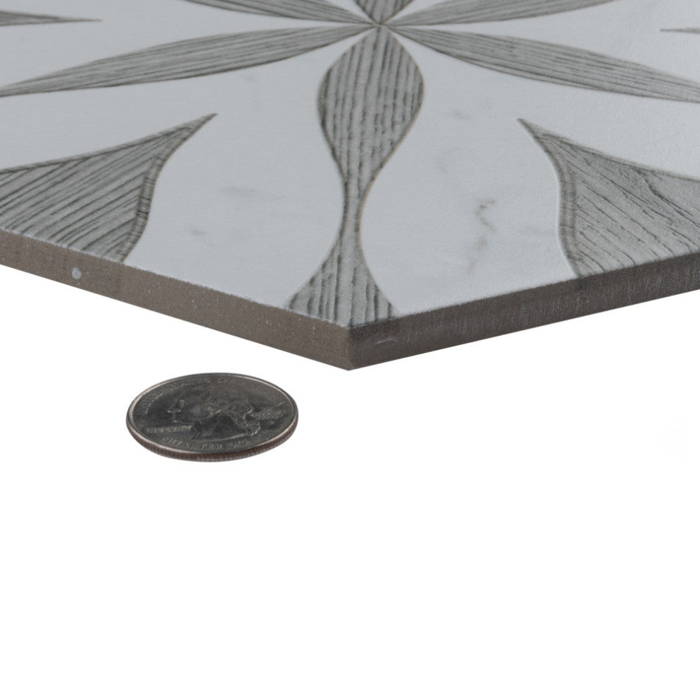Llama Flower Loire Silver Smoke Porcelain Floor and Wall Tile