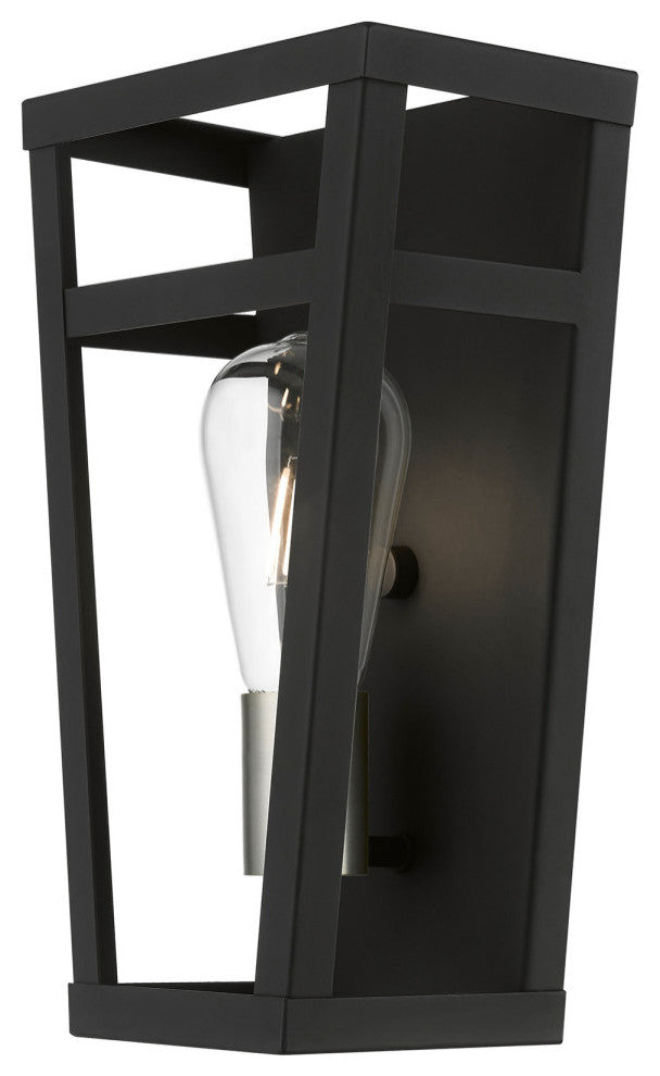 Schofield 1 Light Black With Brushed Nickel Accents ADA Sconce