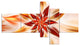 Dance of Brown Exotic Flower, Floral Canvas Art Print, 60"x32", 5 panels
