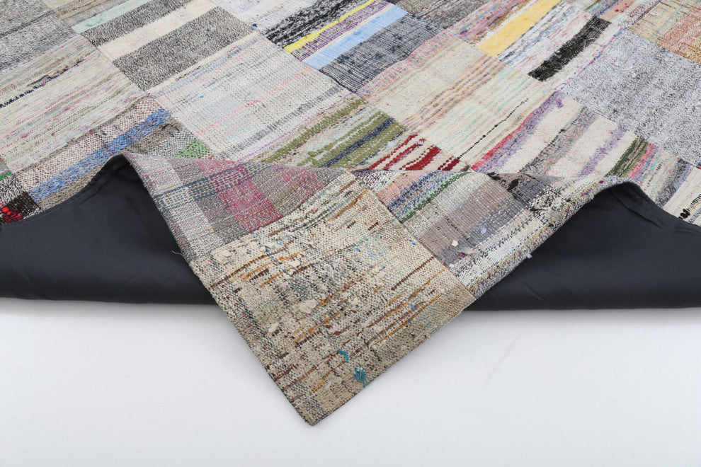 Rug N Carpet - Handmade Turkish 6' 11'' x 9' 10'' Vintage Patchwork Kilim Rug