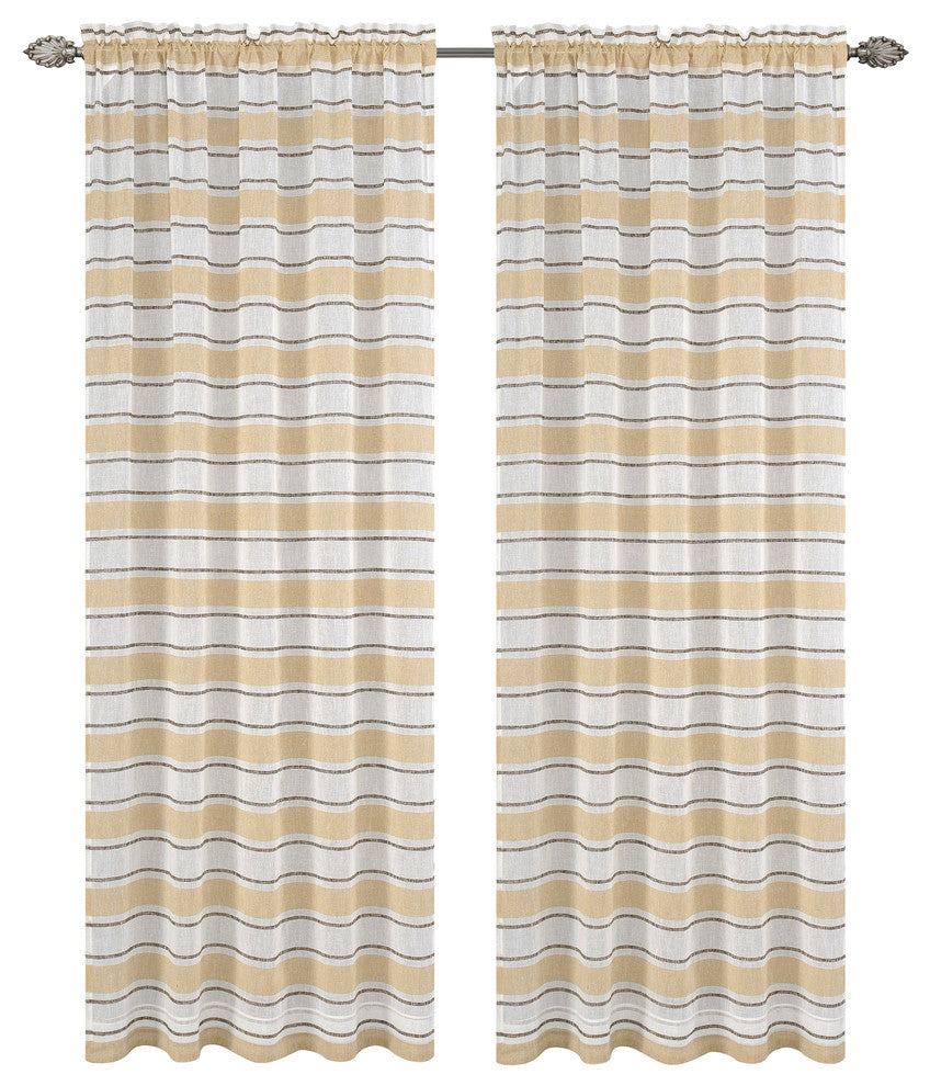 Deneuve Drapery Curtain Panels, Gold