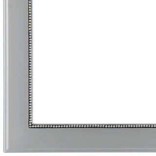 Yvonne Framed Vanity Mirror, Crescent Cathedral, 28.4"x36.4", Silver Spray