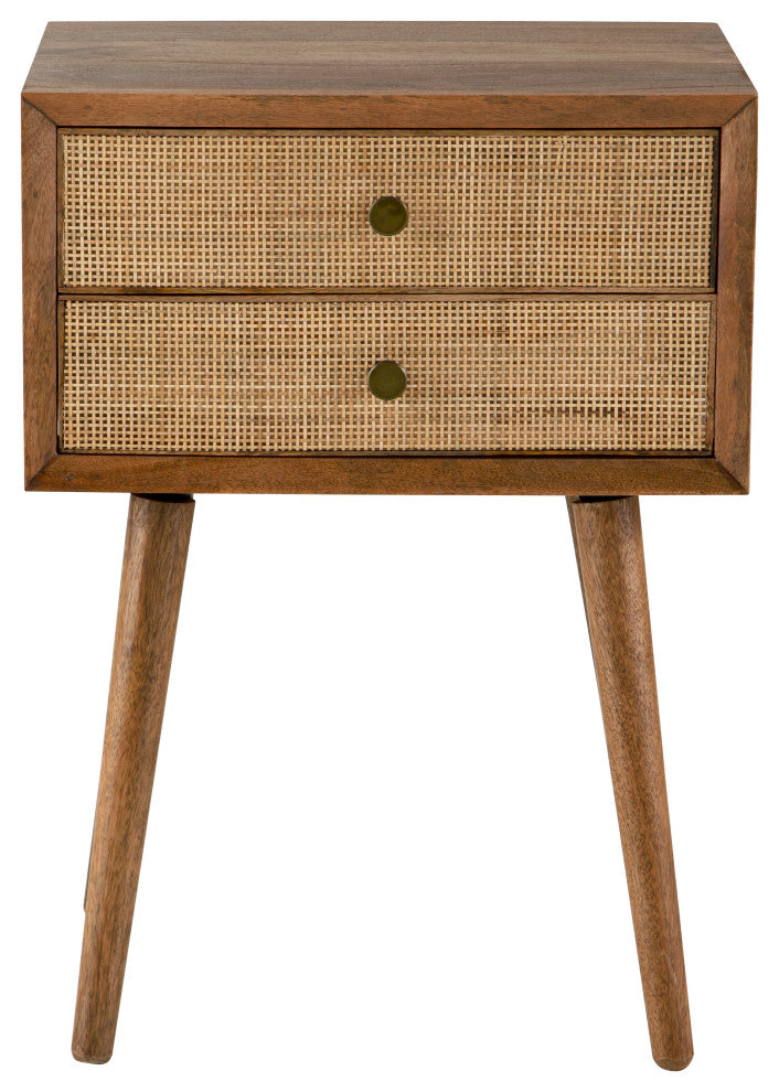 Dylan 2 Drawer Solid Wood End Table, Chestnut