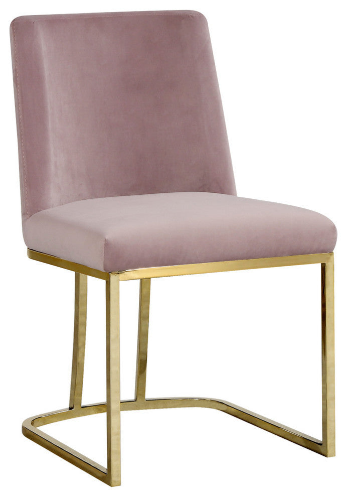 Heidi Velvet Dining Chairs, Set of 2, Pink