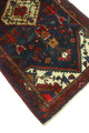 Fine Vintage Distressed Leandro Navy/Burgundy Runner, 3'4x10'2