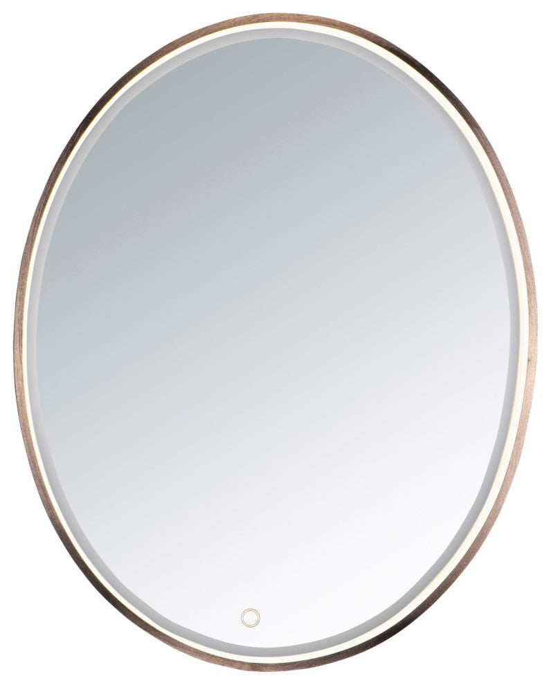 ET2 E42012-90 Mirror 23-3/4" W x 29-1/2" H Contemporary Oval - Anodized Bronze