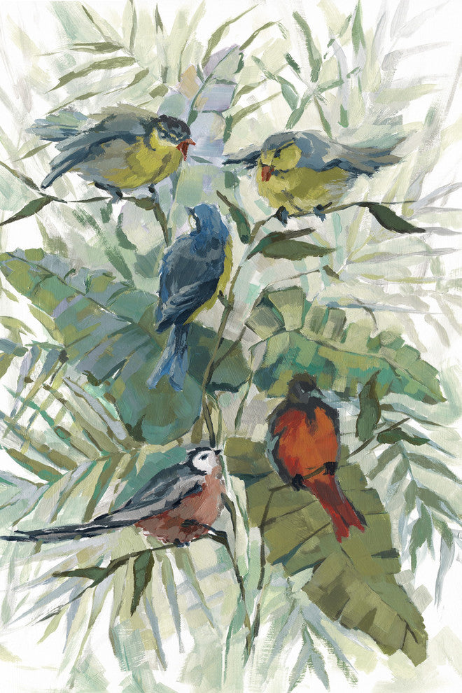 "Morning Birds III" Painting Print on Wrapped Canvas, 24"x36"