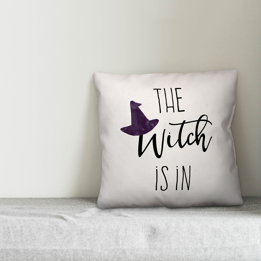 The Witch Is In Throw Pillow
