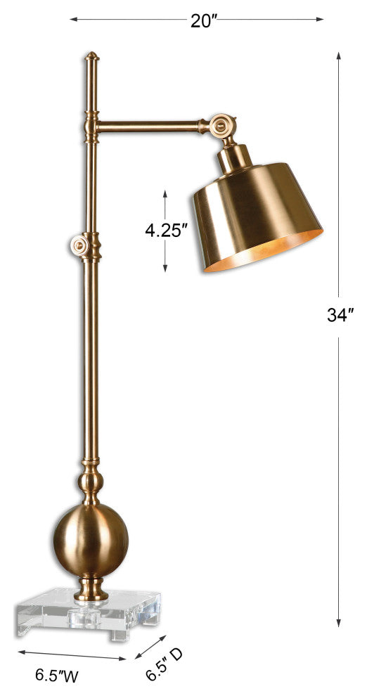 Uttermost Laton Task Lamp, Brushed Brass