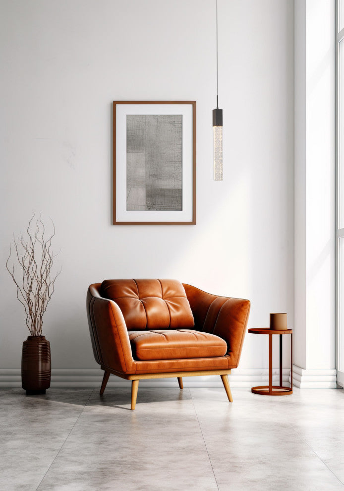 Matte Black Single Pendant Lighting With Clear Crystal