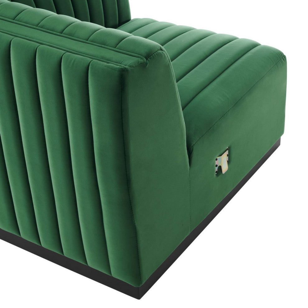 Modular Sofa Couch, Black Green, Velvet, French Lounge, Modern