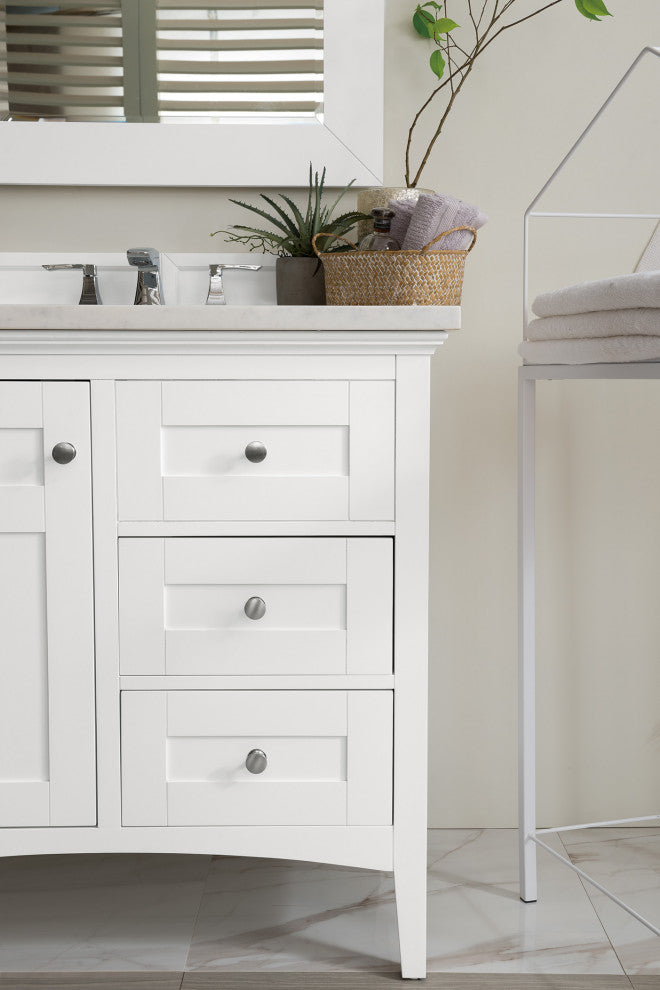 James Martin 527-V36-BW-3AF 36" Single Vanity with 3 CM Solid Surface Top