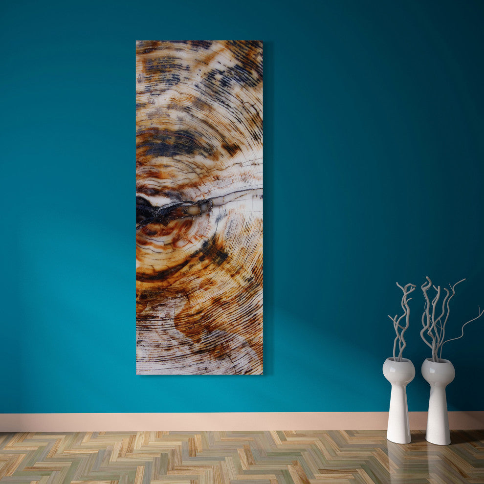 "Impact" Abstract Wall Art Frameless Free Floating Tempered Glass Print Set of 2