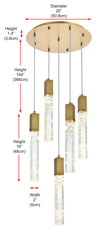 Elegant Lighting 2089D20 Aurora 20"W Crystal Chandelier - Black