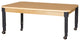 Mobile Rectangle High Pressure Laminate Table with Adjustable Legs, 14"-19"