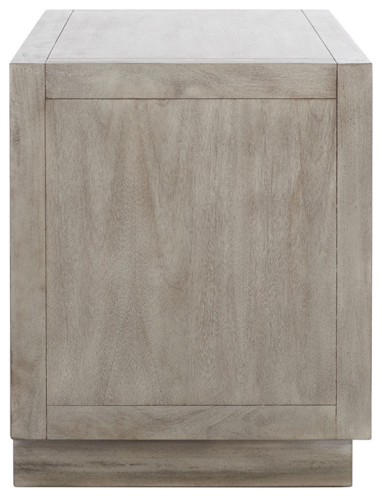 Safavieh Couture Steve 2 Drawer Wood Nightstand, Light Grey