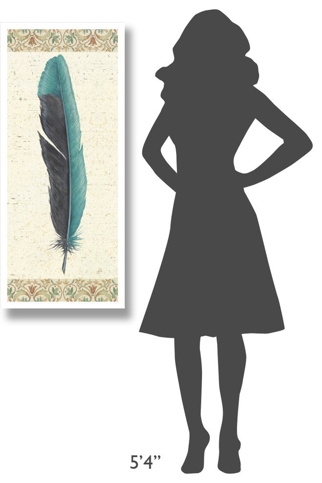 "Feather Tales V" Digital Paper Print by Daphne Brissonnet, 18"x42"