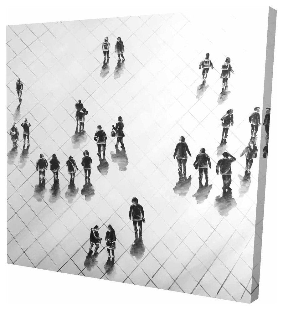 People on the Street, Fine Art Gallery Wrapped Canvas, 24"x24"