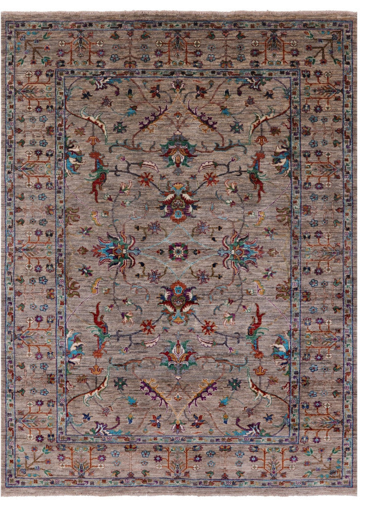 Handmade Persian Tabriz Wool Rug 5' 7" X 7' 6" Q9634